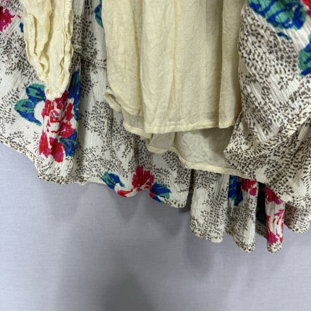Free People Endless Summer Picnic Mini Dress Womens Large Cream Floral Babydoll - Picture 6 of 15